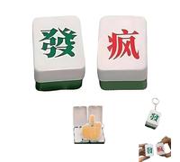 Magnetic Mahjong Tile Pop Up Middle Finger Keychain Set, 2024 Mahjong Tile Keychain Pendant, Middle Finger Keychain, Creative Gifts, for Men Women(Crazy)