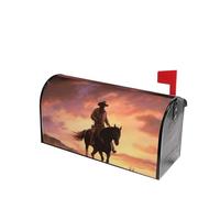 Magnetic Mailbox Covers Standard Size 25.5x21 in Mailbox Covers Wraps Waterproof Mailbox Wraps Cowboy West Decorative Mail Box Post Letter Box Cover for Home Garden Outdoor Yard Decor
