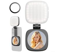 Magnetic Makeup Light, Compact 360° Rotation Portable Ring Light 5 Brightness Modes USB Rechargeable LED Fill Light for Phone Photography(Black)