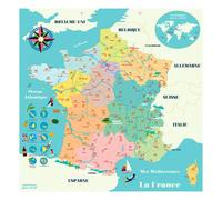 Magnetic Map of France - Ingela P.Arrhenius Multicoloured one size