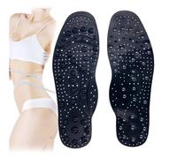 Magnetic Massage Insoles, Acupressure Insoles for Weight Loss, Acupuncture Shoe Insoles, Arch Support Insole, Burn Belly Fat, Anti Fatigue, Foot Pain Relief, Improve Blood Circulation (Black, L 40-45)