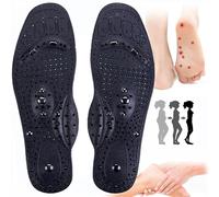 Magnetic Massage Insoles, Stimulate Pressure Points Acupressure Insoles Reflexology Massage Insoles Increase Circulation For Women And Men,Can Be Cut To Size,L, black