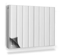 Magnetic Mat for Radiators 80x60 cm (31,5x23,6 inch) Dust and Damage Protection Decoration Panel Easy Installation Built-in Magnet Heat-Resistant - White lamellas texture of wooden boards