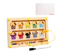Magnetic Maze, Magnetic Color and Counting Maze - Wooden Magnetic Board Color Coding Activities | Learning Educational Fine Motor Magnetic Puzzle Travel Toy for Preschool Boys Girls 3+