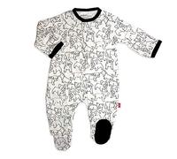 Magnetic Me Footie Pajamas Soft Modal Baby Sleepwear with Quick Magnetic Fastener | Boys and Girls Sleeper Preemie-24 Months, Line Drawn Puppies, 0-3 Months