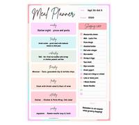 Magnetic Meal Planner A4 for Fridge with Dry Erase Pen | Weekly Meal & Shopping List Board | Reusable Kitchen Organiser | Full Magnetic Backing | Menu Planner to Save Time, Money & Reduce Waste