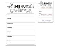Magnetic Meal Planner for Fridge A4 Weekly Food Planner Board Family Magnet Dry Erase Meal Prep Whiteboard Menu Planning List Wipe Board Refrigerator Menu Board for Kitchen Office