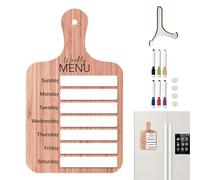 Magnetic Meal Planner - Wooden Weekly Board, Kitchen Plan Chart | Refrigerator Writing Organizer, Dry , Alime Planning Tracker