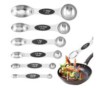 Magnetic Measuring Spoons - 6pcs Stainless Steel Measuring Spoons Set, Colorful Double Head Measuring Spoon Set | Seasoning Spoon Baking Scale, Kitchen Baking Accessories for Baking