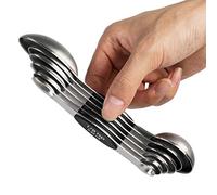 Magnetic Measuring Spoons Set of 6 Stainless Steel Dual Sided Stackable Teaspoon for Measuring Dry and Liquid Ingredients