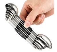 Magnetic Measuring Spoons Set of 7 Stainless Steel Dual Sided Teaspoon Tablespoon for Measuring Dry and Liquid Ingredients