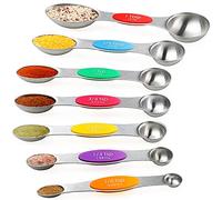 Magnetic Measuring Spoons Set Stainless Steel Double Sided Teaspoon Tablespoon for Dry and Liquid Ingredients