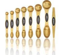 Magnetic Measuring Spoons Set Stainless Steel with Leveler, Stackable Metal Tablespoon Measure Spoon for Baking, Cups and Spoon Set Kitchen Gadgets Apartment Essentials Fits in Spice Jars (gold)