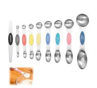 Magnetic Measuring Spoons Sets of 9, Tablespoon Measuring Spoon with Scale and Leveler Stainless Steel for Measuring Dry and Liquid Ingredients Fits Most Spice Jars for Baking & Cooking