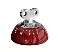 Magnetic Mechanical Kitchen Timer, No Battery Manual Countdown Alarm Clock, Round Wind-Up Cooking Timer Loud Ring, Portable Time Management Stopwatch for Cooking Learning Shower Gym (Red)