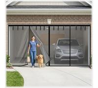 Magnetic Mesh Garage Door Screen for 2 Car Garages Windproof Garage Fly Screen Net with Weighted Bottom 213x244cm 213x274cm 244x213cm 274x213cm 488x213cm Black Gray White(Gray,305x305cm)