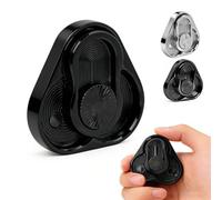 Magnetic Metal Fidget Toy for Adults, Silent Black Triangular Spinner Slider for ADHD, Stress Relief, Anxiety, Office Desk Toy, Portable EDC Fidget Toys for Focus and Relaxation (Black)