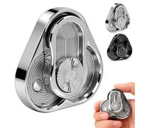 Magnetic Metal Fidget Toy for Adults, Silent Silver Triangular Spinner Slider for ADHD, Stress Relief, Anxiety, Office Desk Toy, Portable EDC Fidget Toys for Focus and Relaxation