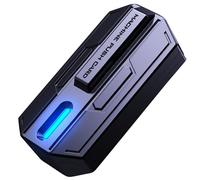 Magnetic Metal Fidget Toys with Luminous Light - Fidget Slider Toy for Adults - 3-Layer Mech Metal Sensory Push Slider Toy with Pleasing Metallic Sound - for Stress Relief - Gift for Men (Blue)