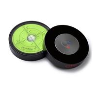 Magnetic Metal Large Spirit Bubble Level 60mm Diameter, Degrees, Circular, Surface Level - Metal Housing, Bulls Eye Bullseye Vial Round, Green/Black