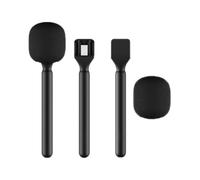 Magnetic Mic Holder Handheld Stand for DJI Mic 2, Hollyland LARK M2 M1 MAX C1 Wireless Microphone, Interview Go Stick and Foam Cover Pop Filter