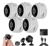 Magnetic Mini Camera, Mini Camera Wireless, The Secret Smart MiniWireless Cameras, with Night Vision, 1080p HD Hidden Cameras with Audio Indoor/Outdoors Wireless (White,5Pcs)