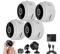 Magnetic Mini Camera, Mini Camera Wireless, The Secret Smart MiniWireless Cameras, with Night Vision, 1080p HD Hidden Cameras with Audio Indoor/Outdoors Wireless (White,4Pcs)