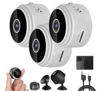 Magnetic Mini Camera, Mini Camera Wireless, The Secret Smart MiniWireless Cameras, with Night Vision, 1080p HD Hidden Cameras with Audio Indoor/Outdoors Wireless (White,3Pcs)