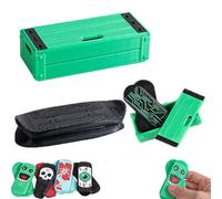 Magnetic Mini Fingerboard - Fun, Pocket Sized Mini Skateboard, Portable Stress Relieving Finger Toy, Pro Fingerboard Obstacles, Spin, Flip, and Roll Your Stress Away (#C)