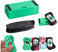 Magnetic Mini Fingerboard - Fun,Stress-Relieving & Portable,3D Printed Mini Fingerboard Magnetic Fidget,Pocket Sized Mini Skateboard,Pro Fingerboard Obstacles,Spin,and Roll Your Stress Away (Green)