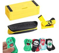 Magnetic Mini Fingerboard - Fun,Stress-Relieving & Portable,3D Printed Mini Fingerboard Magnetic Fidget,Pocket Sized Mini Skateboard,Pro Fingerboard Obstacles,Spin,and Roll Your Stress Away (Yellow)