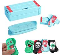 Magnetic Mini Fingerboard - Fun,Stress-Relieving & Portable,3D Printed Mini Fingerboard Magnetic Fidget,Pocket Sized Mini Skateboard,Pro Fingerboard Obstacles,Spin,and Roll Your Stress Away (Blue)