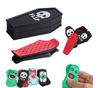 Magnetic Mini Fingerboard - Fun, Stress-Relieving & Portable, Pro Fingerboards Obstacles, Spin, Flip, Finger Board Roll Your Stress Away (Ghost)