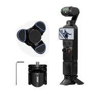 Magnetic Mini Tripod for DJI Osmo Pocket 4 Pro/3 & for Insta360 X6, Magnetic Folding Tripod, Aluminum Desktop Camera Stand with 1/4" Screw for Travel Vlogging Action Camera Accessories