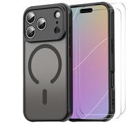 Magnetic Mobile Phone Case + 2 x Protective Glass for Apple iPhone 18 Pro | MagSafe compatible, full cover set, exact camera protection, matte back, TPU frame, PC back cover,
