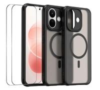 Magnetic Mobile Phone Case + 2 x Protective Glass for Xiaomi Redmi Note 17 | MagSafe compatible, full cover set, exact camera protection, matte back, TPU frame, PC back cover