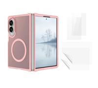 Magnetic Mobile Phone Case for Samsung Galaxy Z Fold8 with Glass Set Pink | 2 x outer protective glass, 2 x inner hydrogel film, TPU frame, 2.0 mm back plate, SkinFeel feel