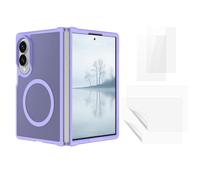 Magnetic Mobile Phone Case for Samsung Galaxy Z Fold8 with Glass Set Purple | 2 x outer protective glass, 2 x inner hydrogel film, TPU frame, 2.0 mm back plate, SkinFeel feel