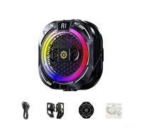 Magnetic Mobile Phone Cooler 24 W with AI Temperature Control, Quiet Gaming Cooling Fan for Smartphone, RGB Light Effect, 5 Levels Cooling Performance, Type-C Connection for iOS and Android (Black)