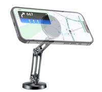 Magnetic Mobile Phone Holder - Alloy Dashboard Holder, Adjustable Holder with Long Arm, Universal Smartphone Stand, Robust Magnetic Design for Vehicle Interior, Safe Free