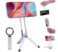 Magnetic Mobile Phone Tripod Aluminium, Portable Mini Smartphone Tripods in Pocket Size, Carabiner Shaped Maglock Quick Holder, Foldable Stand Tripod for iPhone 16/15/14/13/12, Magsafe, Silver