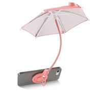 Magnetic Mobile Phone Umbrella Shade for Sun, Outdoor Phone Holder with Sun Umbrella, Adjustable Angle Cell Phones Umbrellas Suns Shade with Rotatable Ring for 16/15/14/13/12 All Phones(pink)