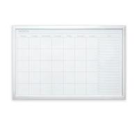 Magnetic Monthly Planner Dry Erase Board with White MDF Frame - Sleek Modern Design Wall Mounted Day & Month Planner Whiteboard for Kitchen, Office, Study, Bedroom, Functional Home Decor - H51 x W76cm