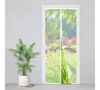 Magnetic Mosquito Net 140 x 210 cm, White Door Window Curtain, Magnetic Curtain Prevents Insects, Easy to Install, Automatic Closing for Balcony, Living Room, Cellar, Terrace