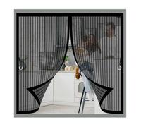 Magnetic Mosquito Net 56 x 56 cm (Customizable) Keeps Bugs Out, Kid and Pet Friendly, Fy Screen for Windows, Automatically Closes for Door Window, Patio, Black