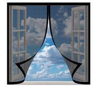 Magnetic Mosquito Net for Windows 108 x 120 cm Mosquito Net for Windows with Tape and Closing Magnets Without Drilling for Window, Window Transparent Fly Screen, Black