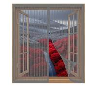 Magnetic Mosquito Net for Windows 40 x 115 cm Easy Installation No Drilling Or Screwing Fly Bug Mosquito Mesh for Windows Nets to Keep Bugs Out, Grey