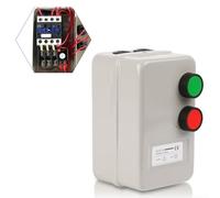 Magnetic Motor Starter QCX5 22 220V with 7 5KW Capacity for Single Phase Motor Control Featuring Built in Overload Protection and Steel Enclosure (4000W)