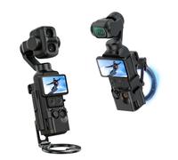 Magnetic Mount Stand Base for DJI Osmo Pocket 4P/4/3, Expansion Frame with Foldable 2-Prong Adapter, Cold Shoe & 1/4" Thread, 360° Adjustable Quick Release Desktop Bracket Holder