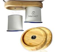 Magnetic Mug Holder for Enamel Cups up to 83 mm - Bamboo Holder with Strong Magnets - Vanlife & Camping Accessories, Gift Idea for Motorhome & Campers (Set of 2)